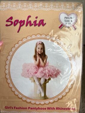 Girls fashion White Embroidered Tights with Rhinestone Accent